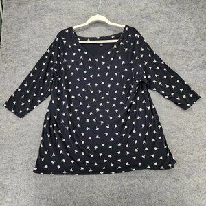 J Jill Shirt Womens 1X Wearever Collection 3/4 Sleeve